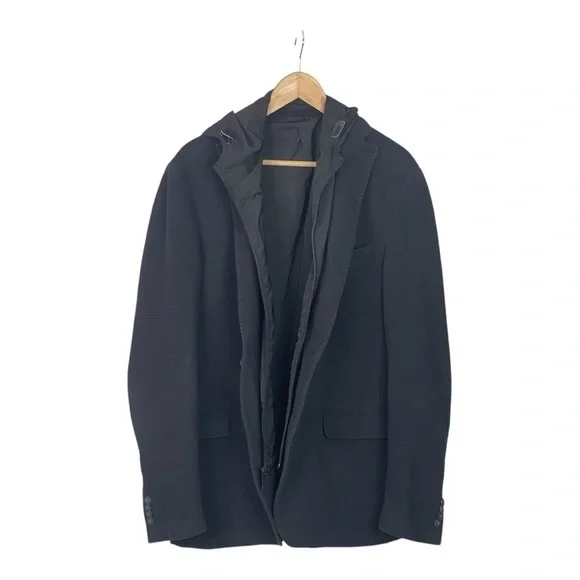 Michael Kors Black Mixed Media Techno Blazer 42L